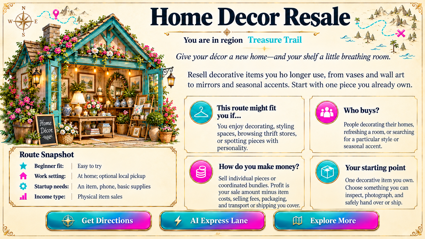 Home Decor Resale — Route Overview original artwork