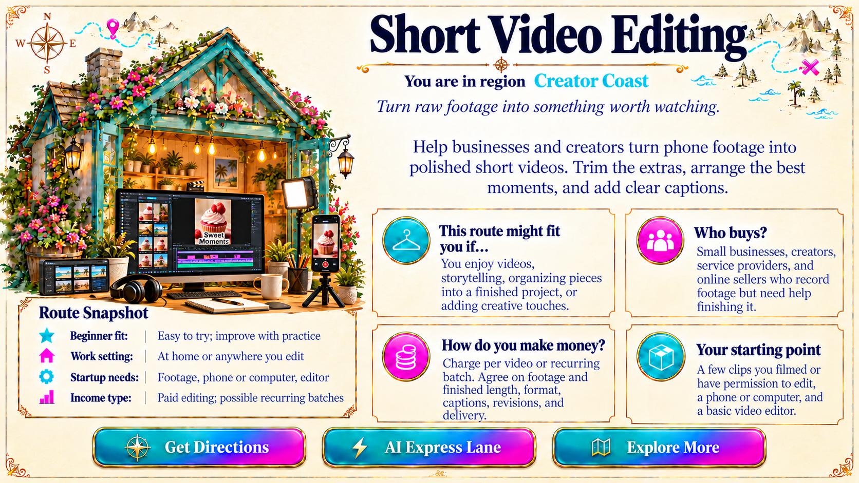 Short Video Editing — Route Overview original artwork