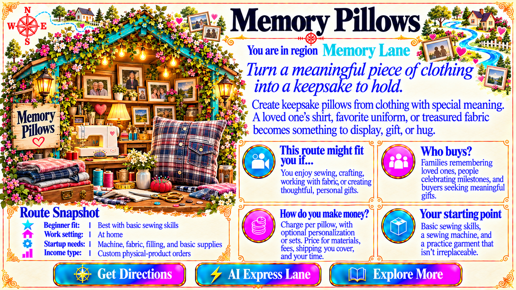 Memory Pillows — Route Overview original artwork