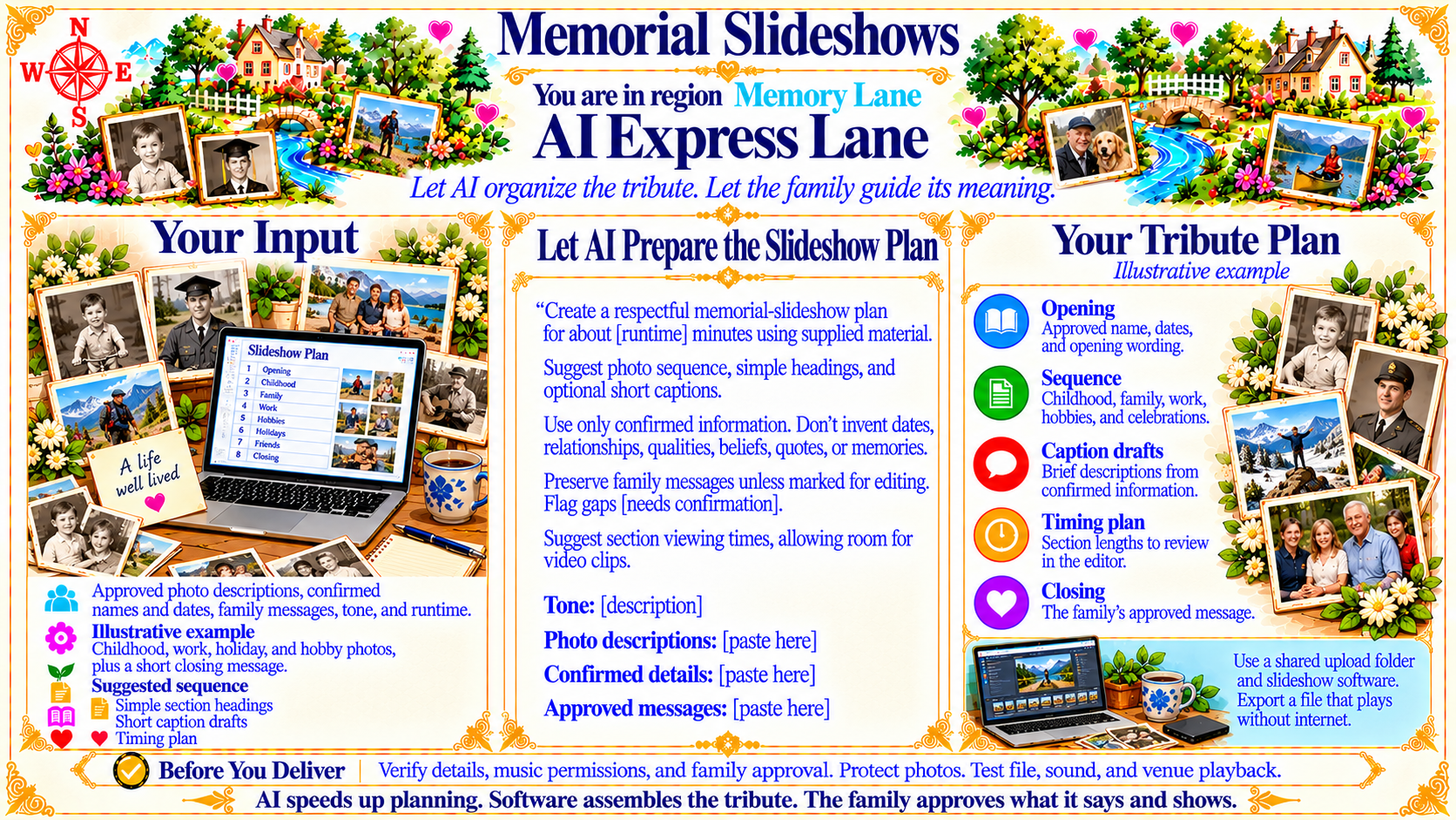 Memorial Slideshows — AI Express Lane original artwork