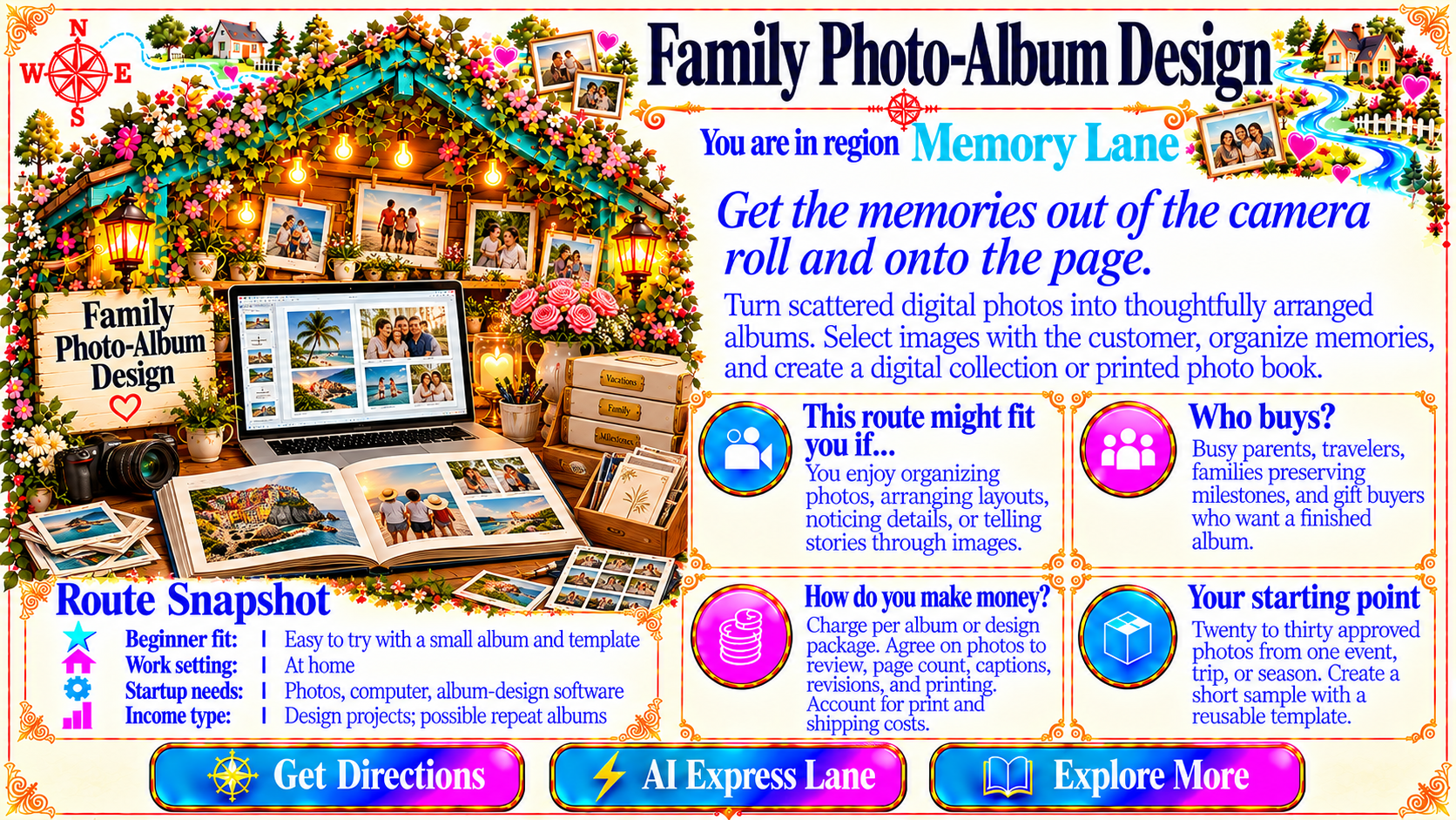 Family Photo Album Design — Route Overview original artwork