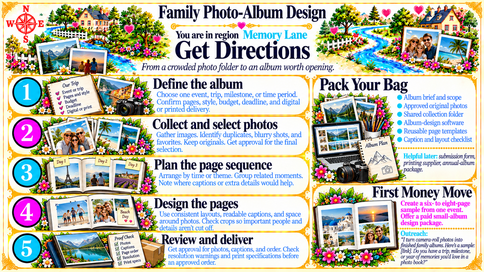Family Photo Album Design — Get Directions original artwork