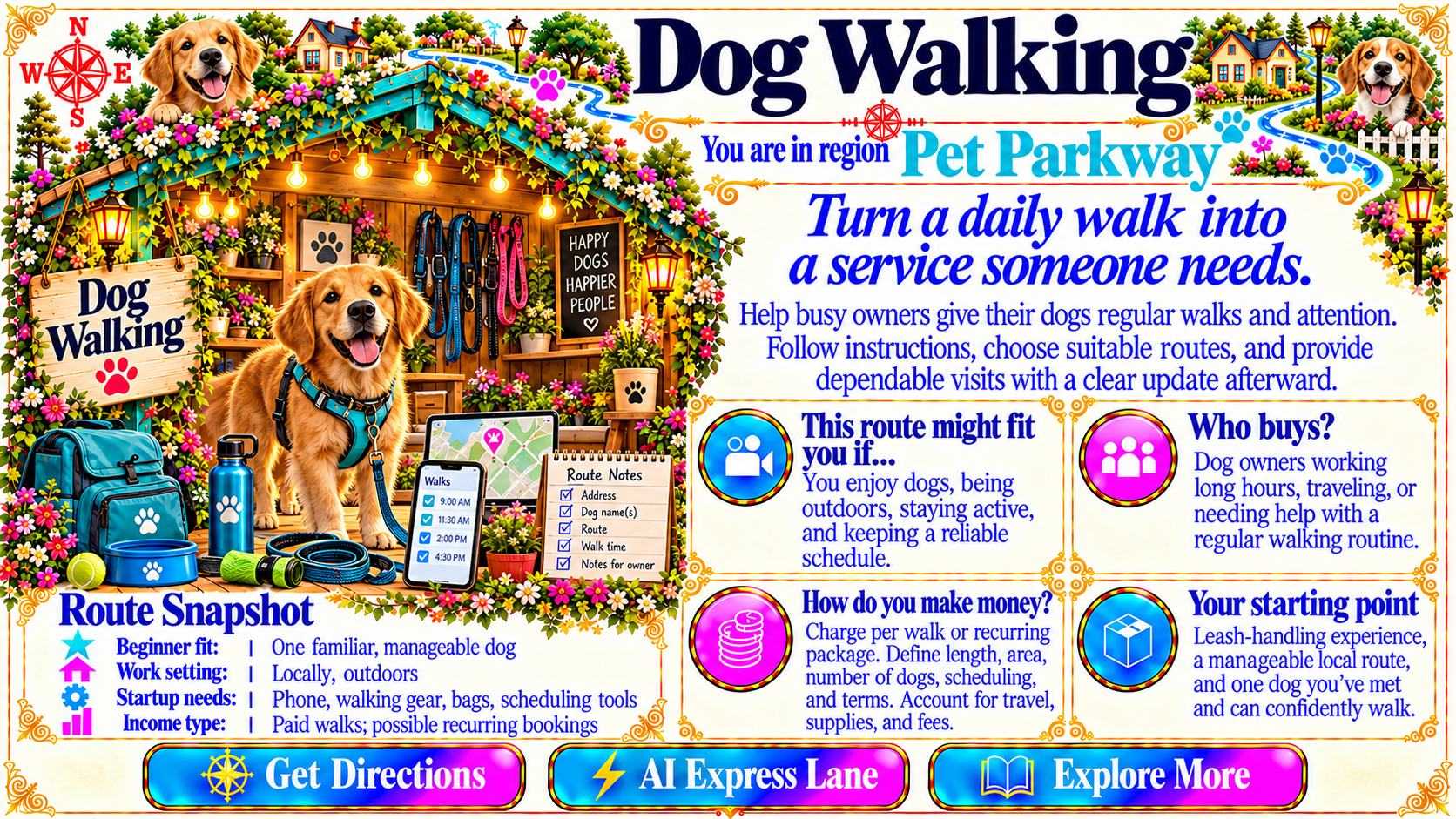 Dog Walking — Route Overview original artwork