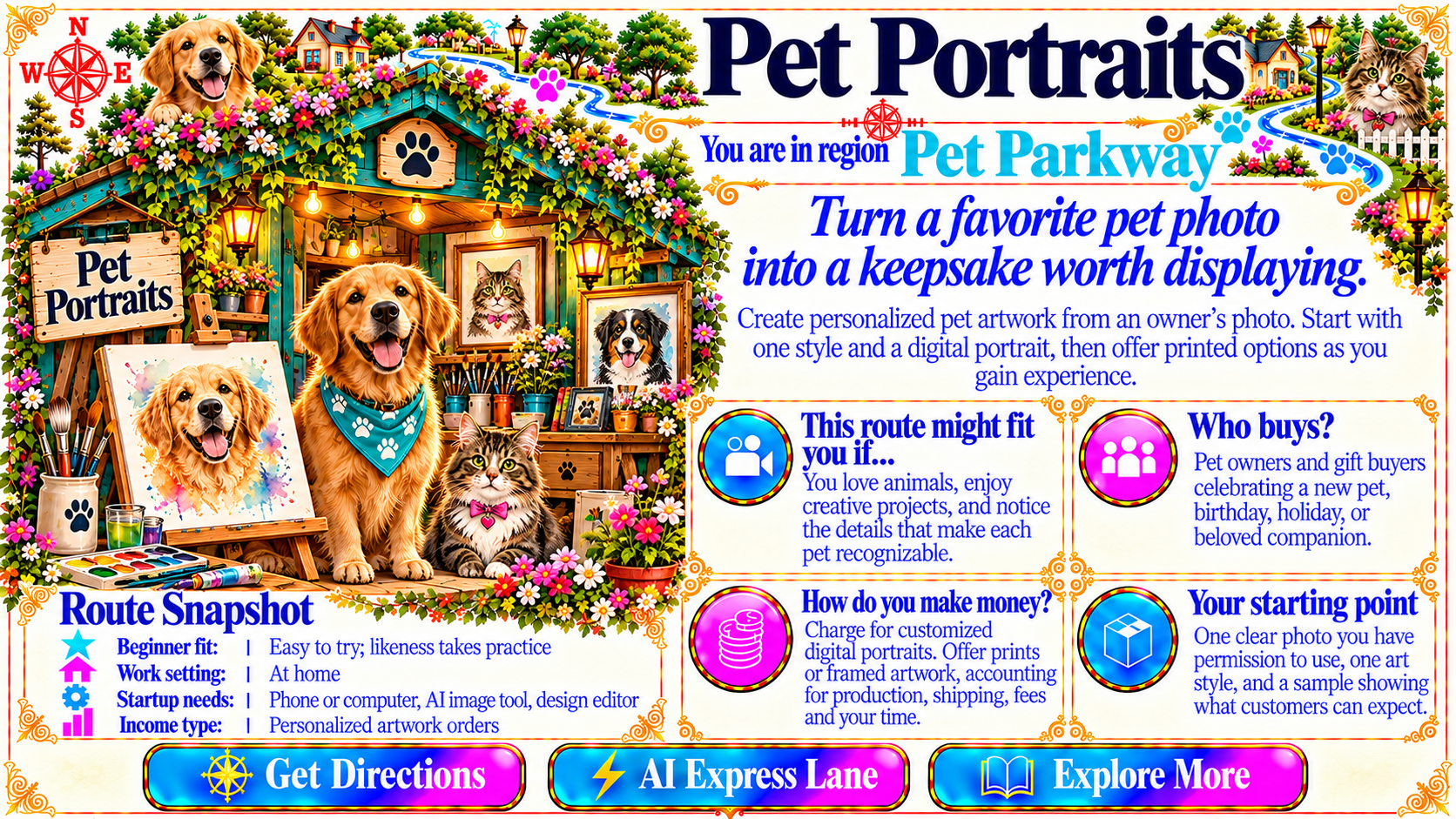 Pet Portraits — Route Overview original artwork
