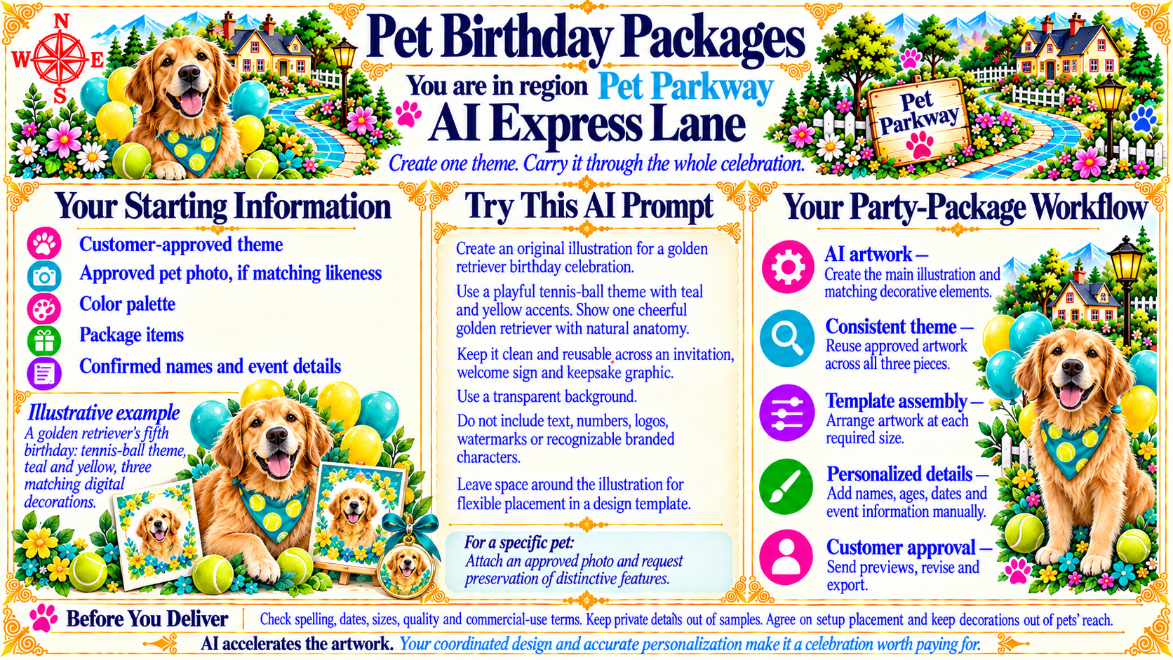 Pet Birthday Packages — AI Express Lane original artwork