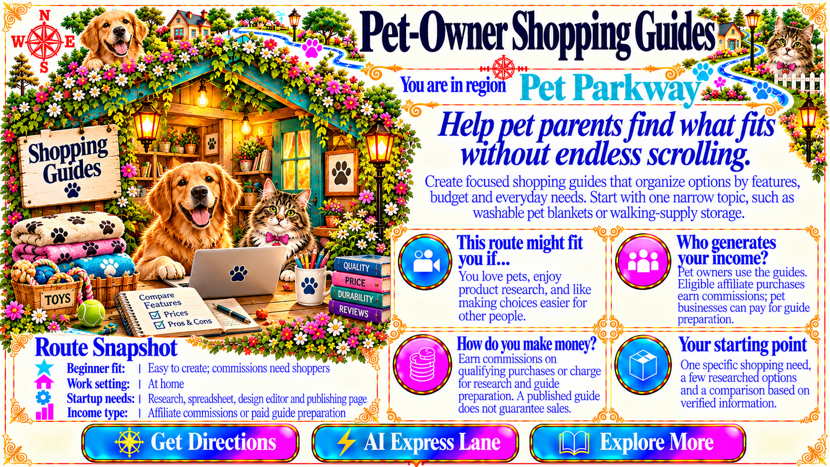 Pet-Owner Shopping Guides — Route Overview original artwork