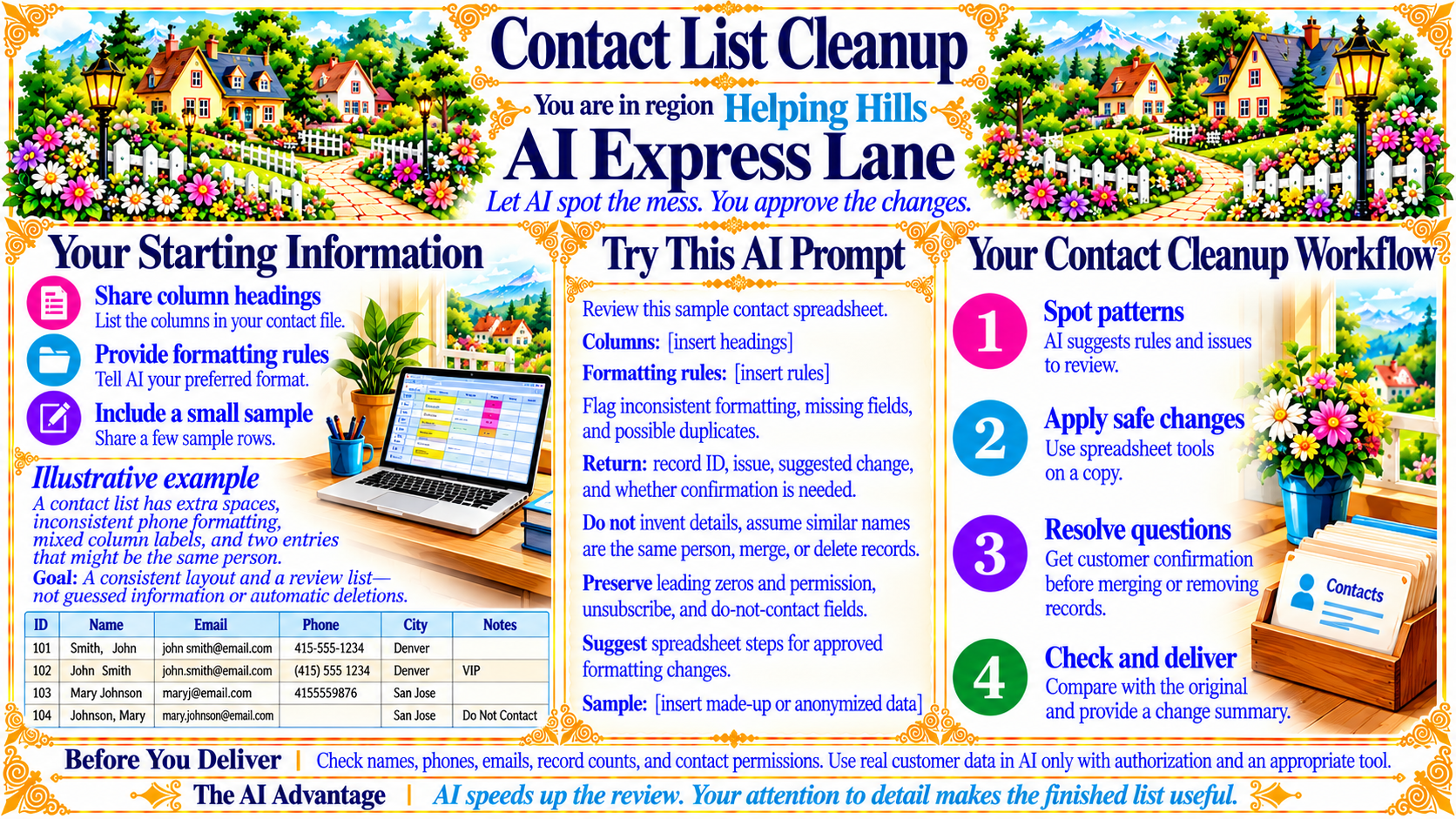 Contact List Cleanup — AI Express Lane original artwork