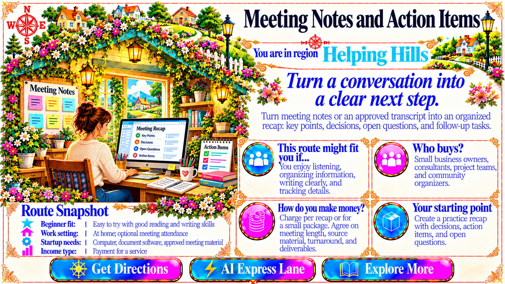 Meeting Notes and Action Items — Route Overview original artwork