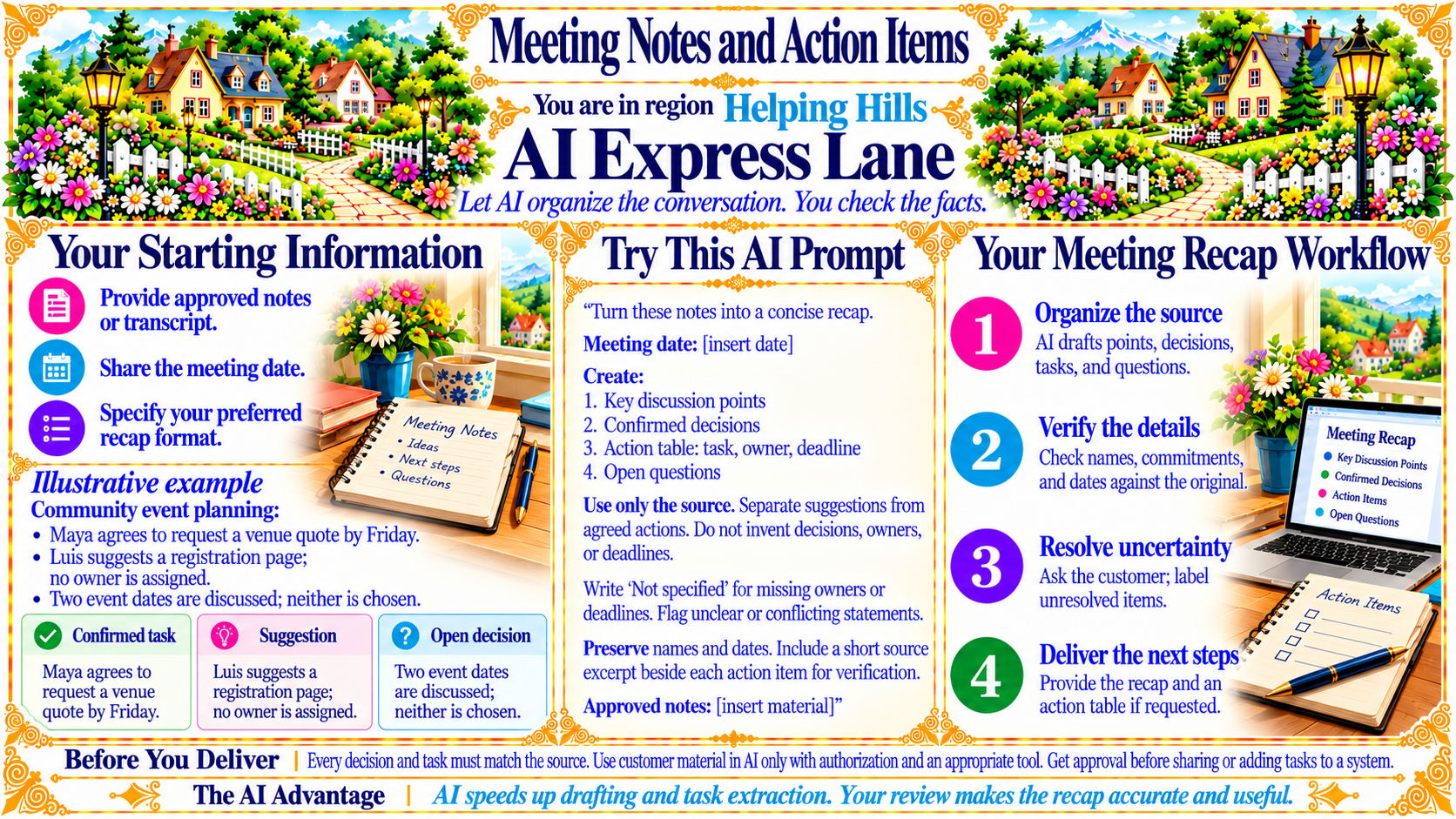 Meeting Notes and Action Items — AI Express Lane original artwork