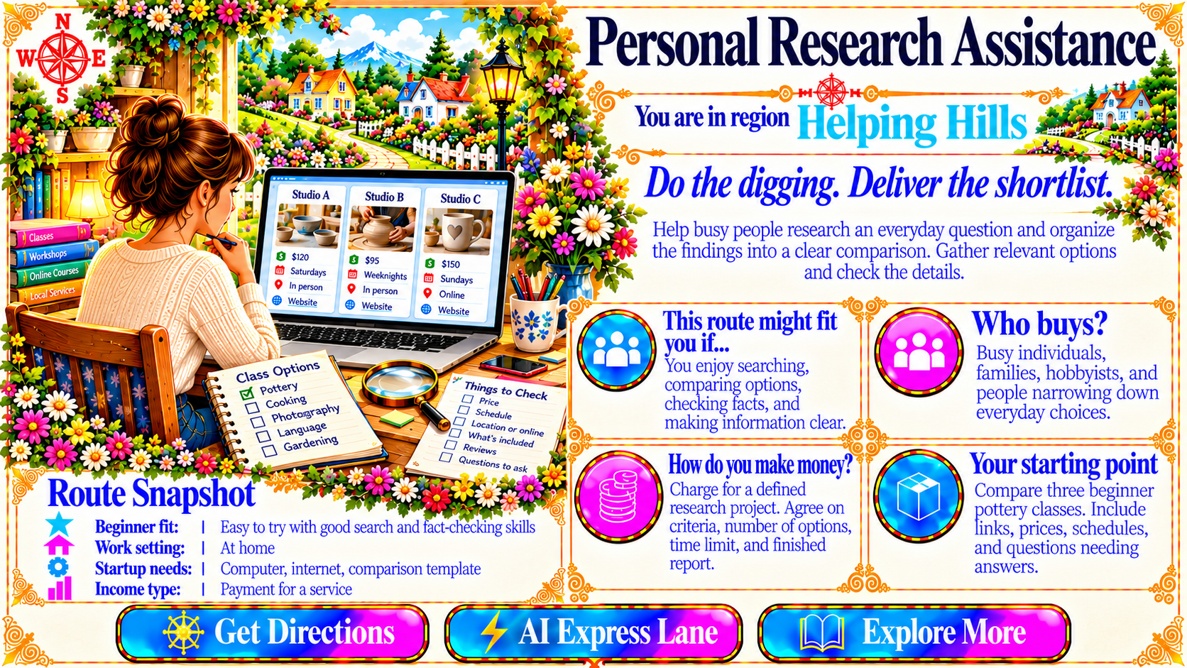 Personal Research Assistance — Route Overview original artwork