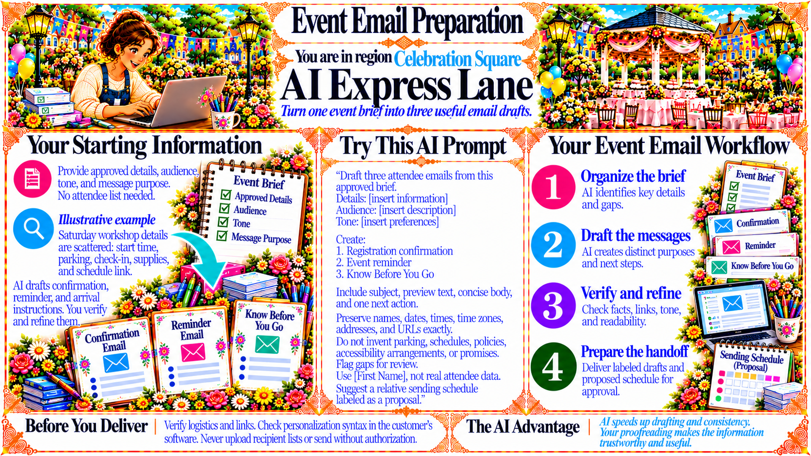 Event Email Preparation — AI Express Lane original artwork