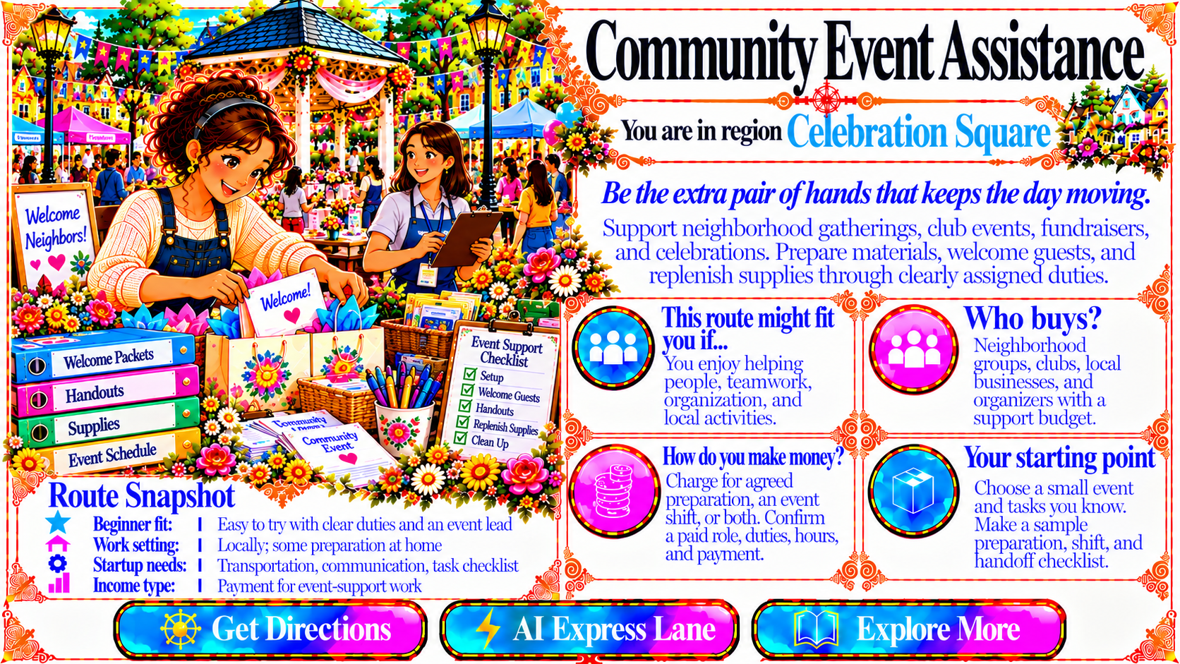 Community Event Assistance — Route Overview original artwork