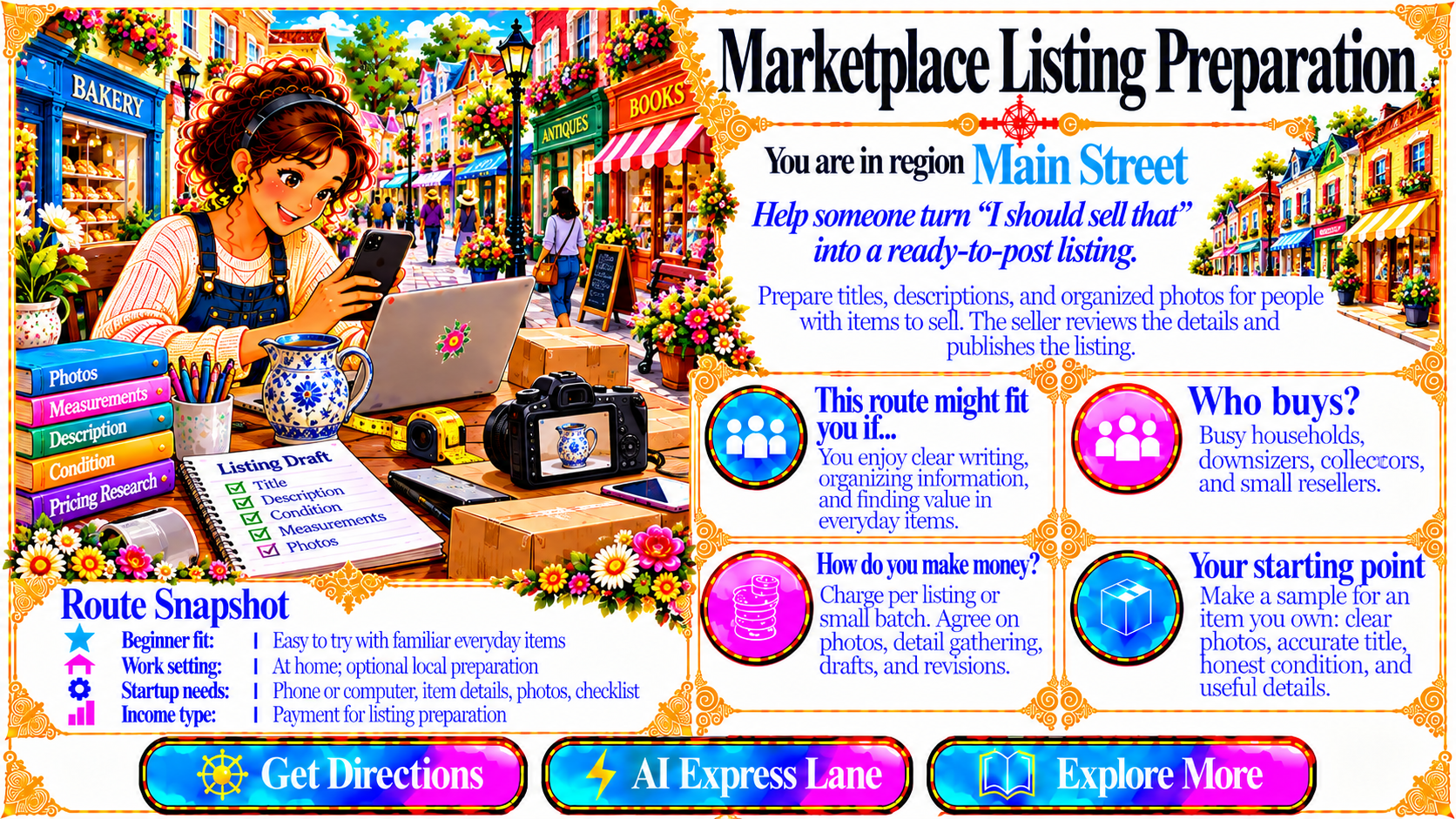 Marketplace Listing Preparation — Route Overview original artwork