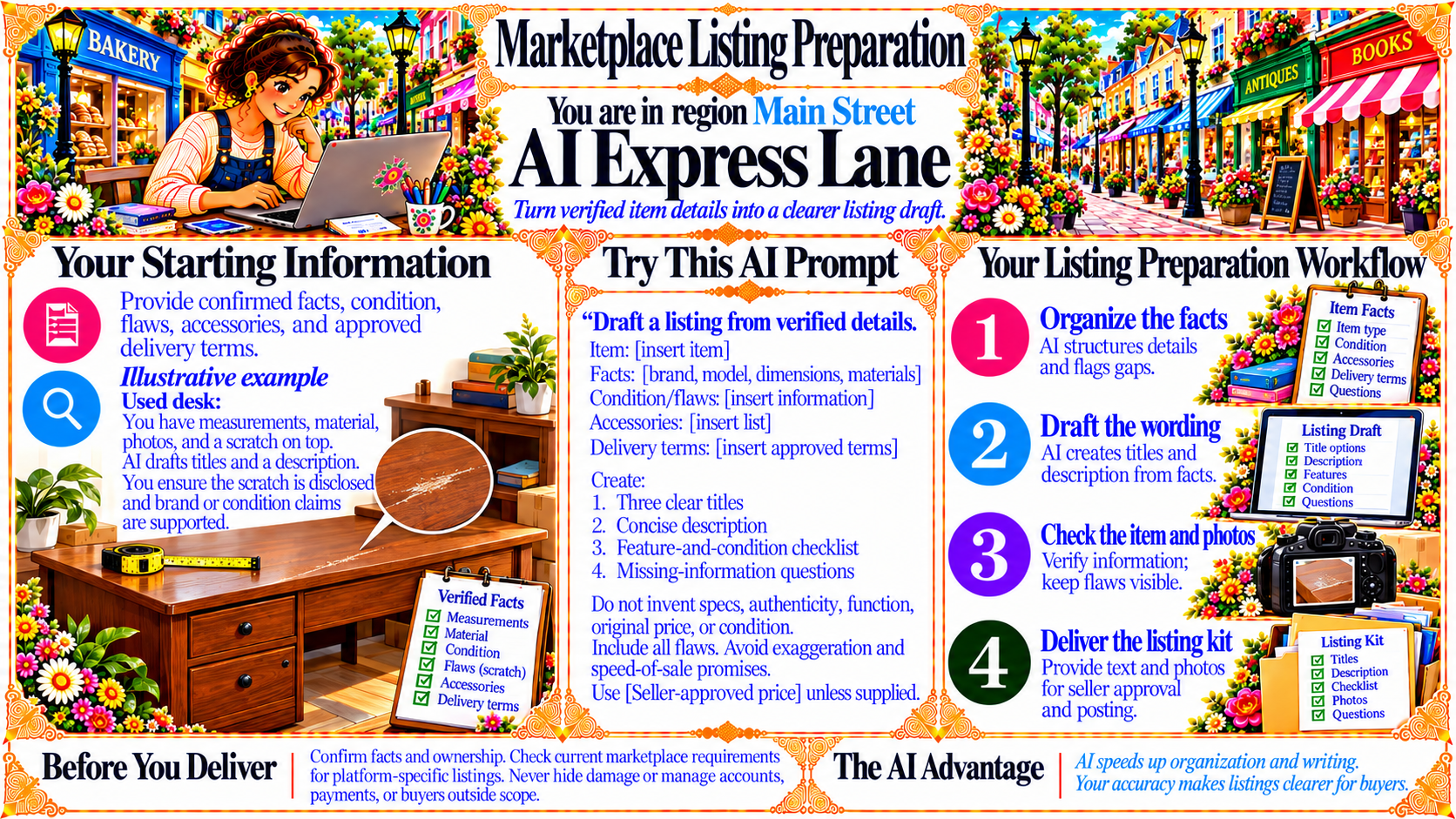 Marketplace Listing Preparation — AI Express Lane original artwork