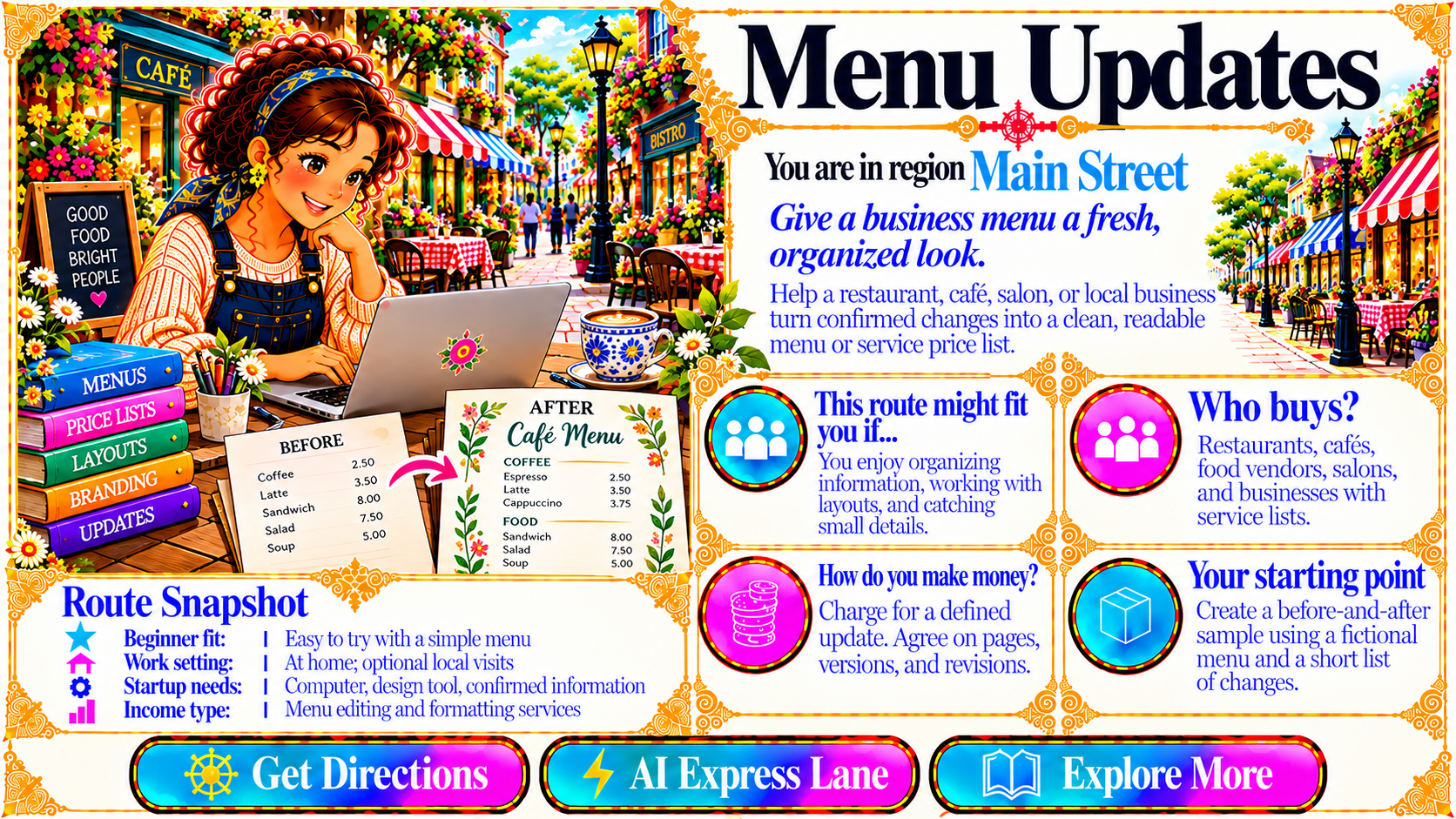 Menu Updates — Route Overview original artwork