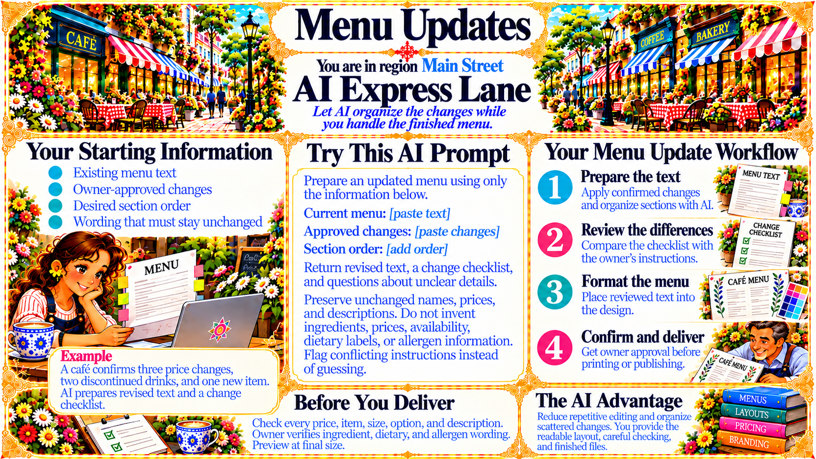 Menu Updates — AI Express Lane original artwork