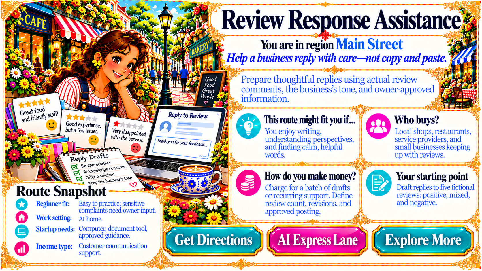 Review Response Assistance — Route Overview original artwork
