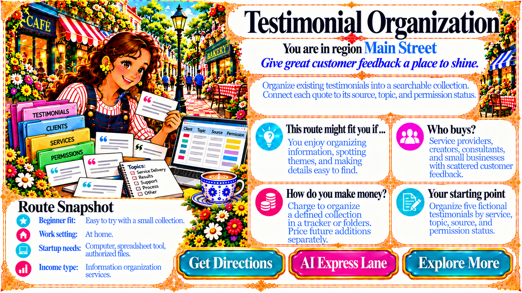 Testimonial Organization — Route Overview original artwork