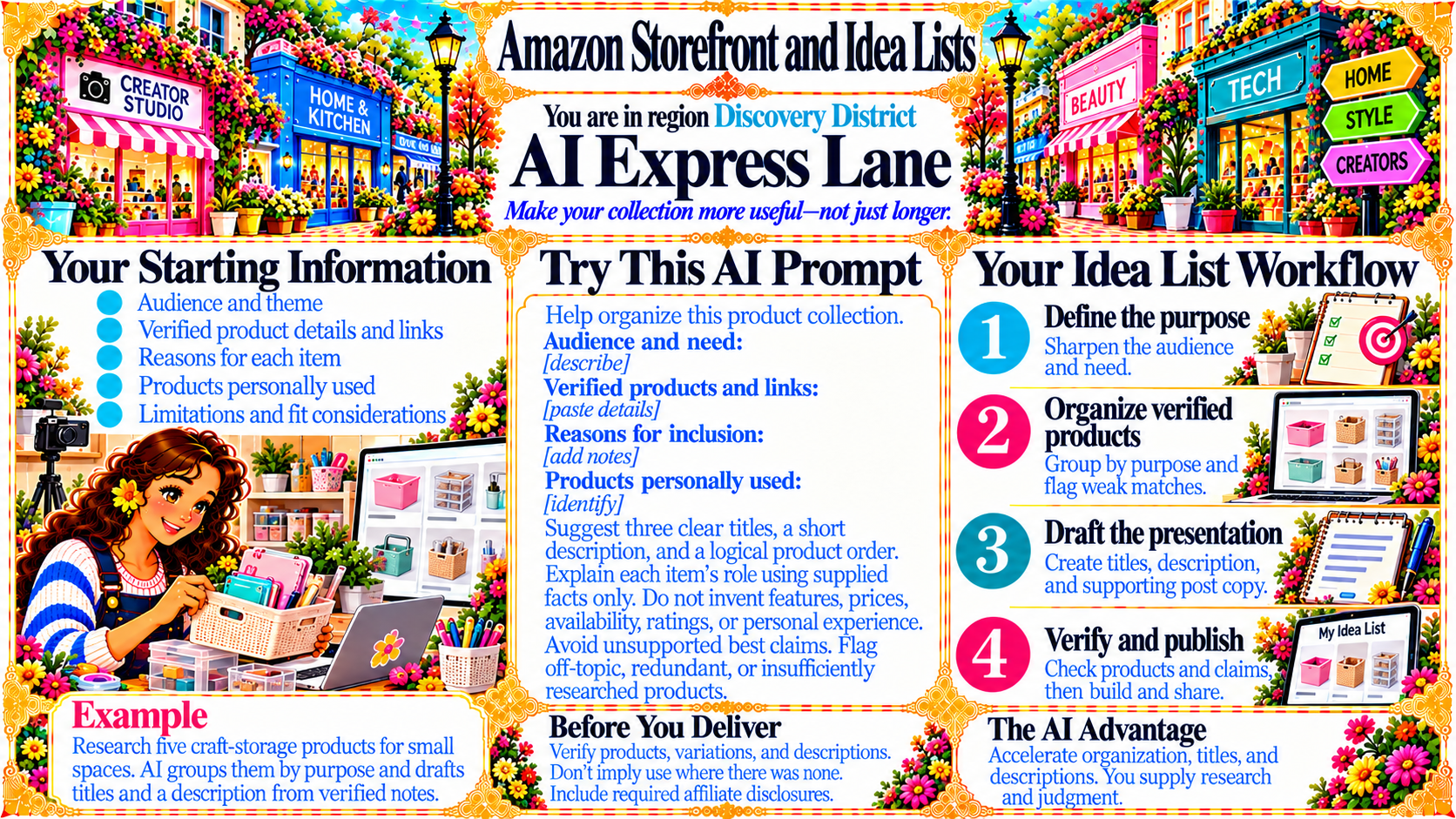 Amazon Storefront and Idea Lists — AI Express Lane original artwork