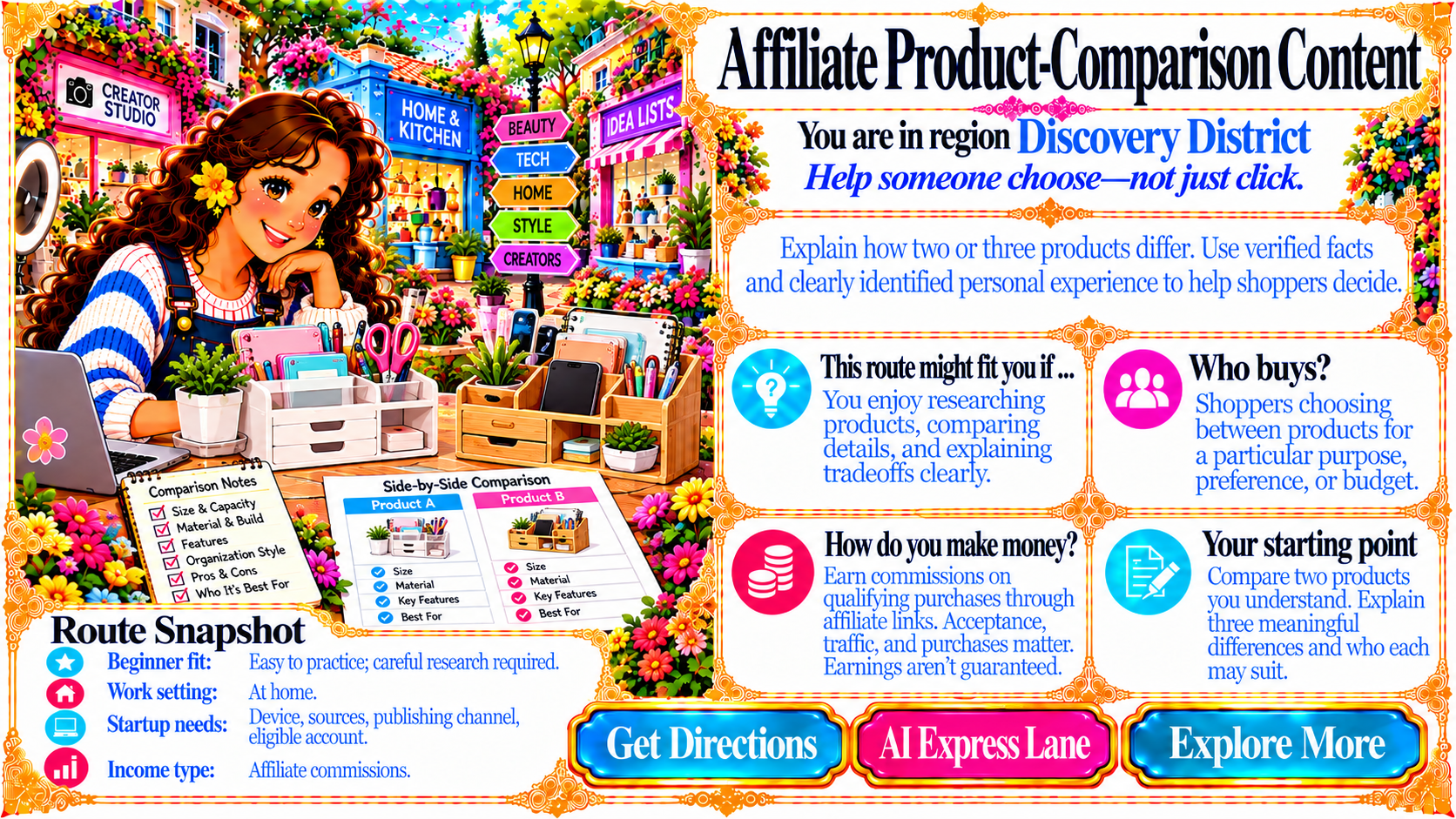 Affiliate Product Comparison Content — Route Overview original artwork